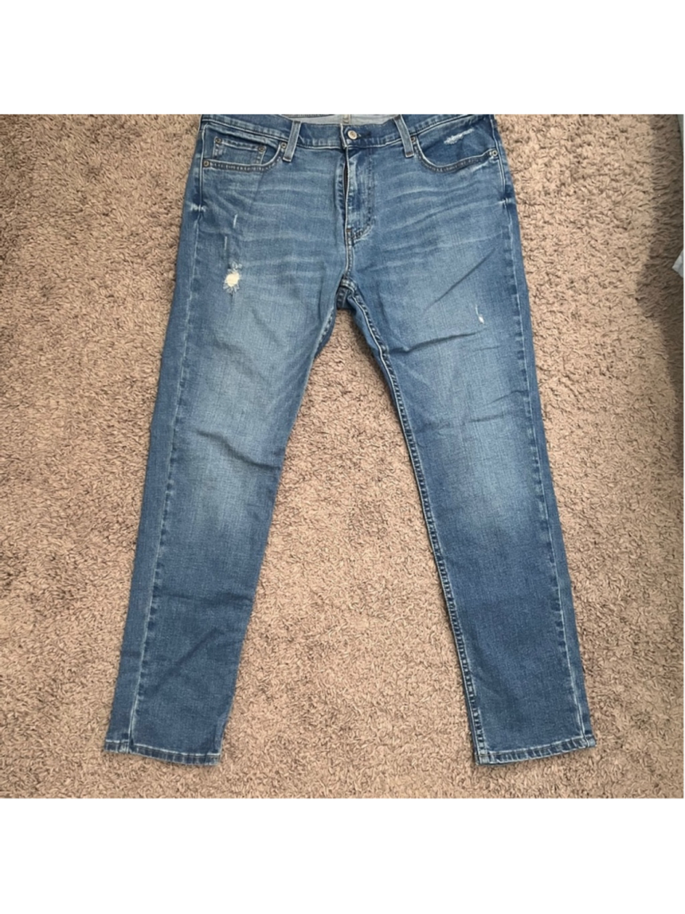 Hollister Slim Straight Faded Blue Distressed Jeans